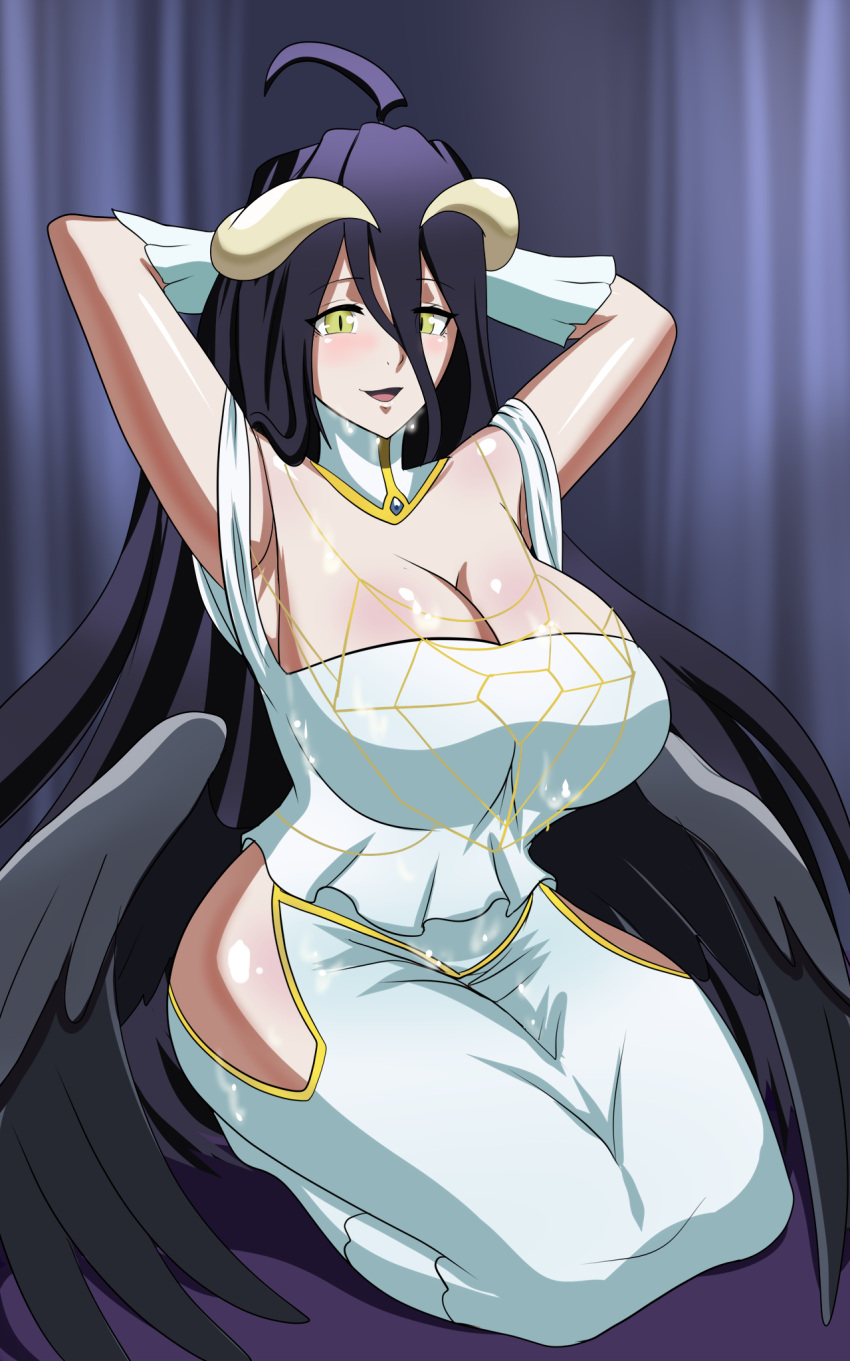 1girls albedo_(overlord) big_breasts breasts cogbrony overlord_(maruyama) solo succubus succubus_horns succubus_wings