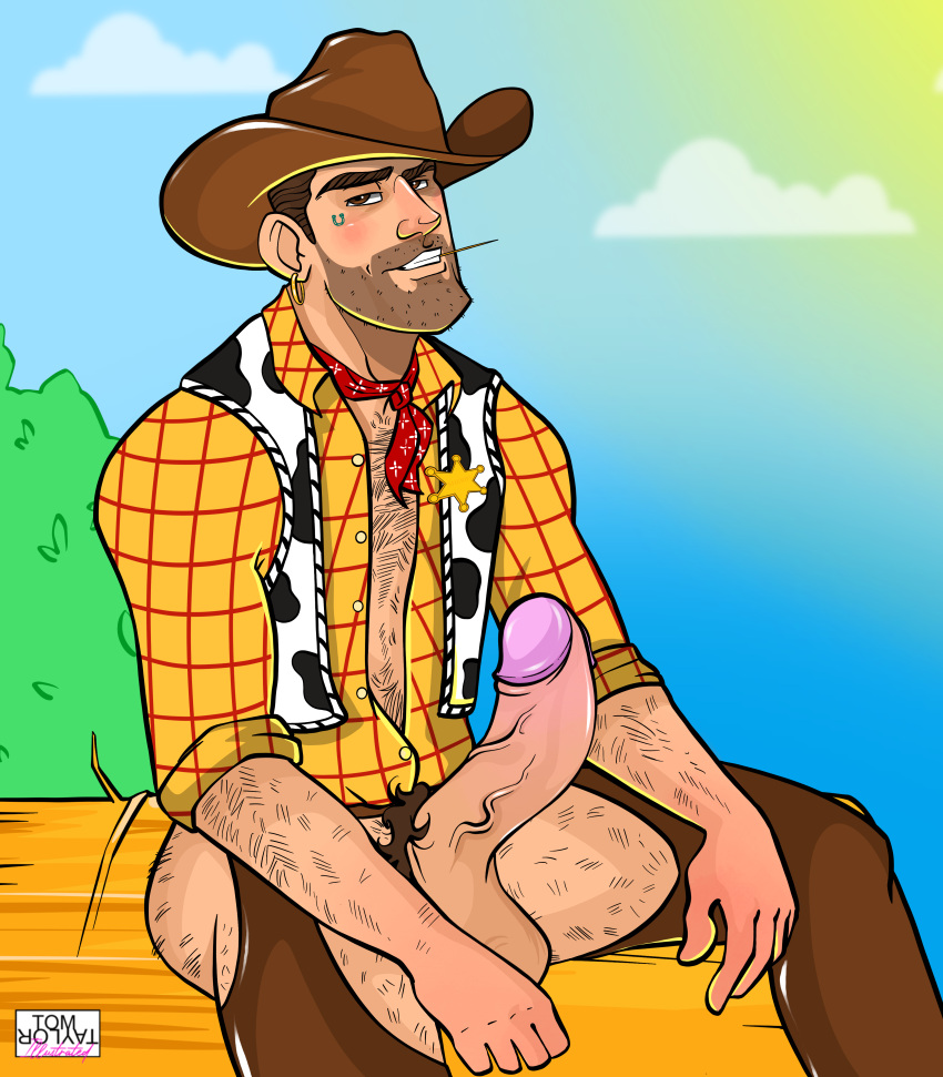 1male big_penis cowboy disney erect_penis male male_focus male_only pixar tallywhacker tom_taylor_illustrated toy_story woody_pride