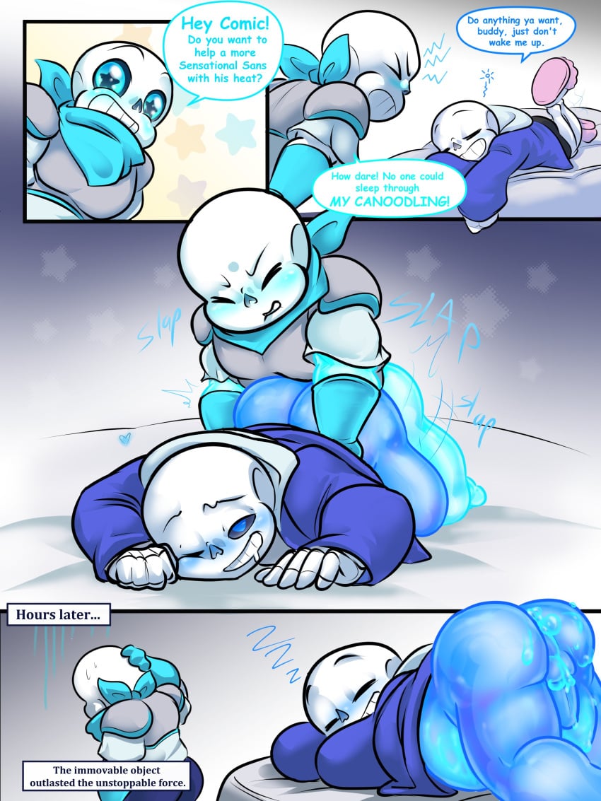 2boys 2d anal anal_sex blue_body comedy comic cum cum_in_ass cum_inside cum_leaking_out_of_anus cumflation ectobody english_text funny gay humor male male/male male_only mellednsfw sans sans_(underswap) sans_au sanscest sex tagme talking text thrusting underswap underswap_sans undertale undertale_(series) undertale_au yaoi