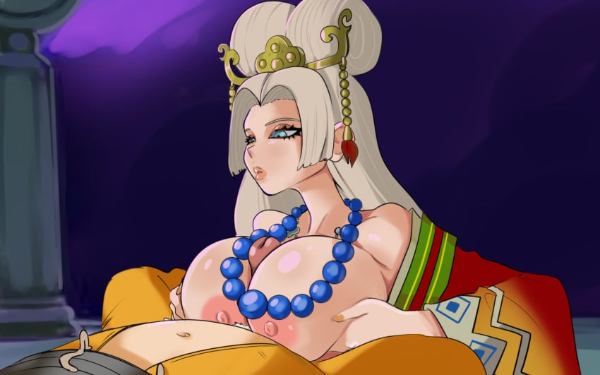 big_breasts clothed_paizuri clothing dragon_quest dragon_quest_xi grand_master_pang large_breasts paizuri pubic_hair rab_(dq11) thesquiddycipher titfuck