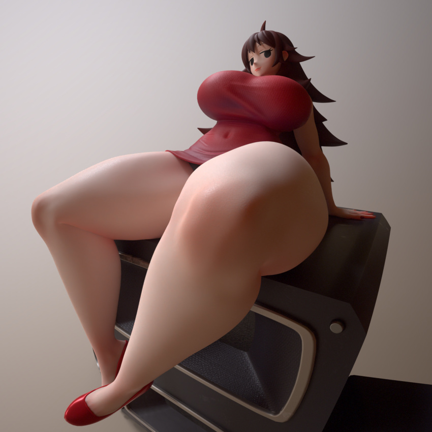 1girls 3d 3d_(artwork) 3d_model bare_shoulders big_breasts bottomless breasts brown_hair clothed clothing dressed eyelashes fat_thighs female female_focus female_only friday_night_funkin girlfriend_(friday_night_funkin) high_heels legs light-skinned_female light_skin long_hair looking_aside mob_face navel open_legs presenting render seductive short_dress showing_off simple_eyes sitting sleeveless solo solo_female solo_focus speaker speakers spread_legs tagme thick_thighs thighs thunder_thighs tight_clothing tight_dress usukeninja