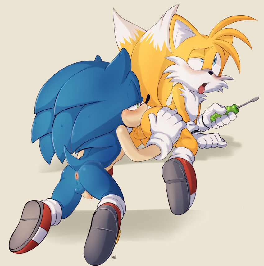 2boys ambiguous_background anilingus anthro anus ass blonde_hair blue_eyes blue_hair canine dandi duo exposed_torso footwear fox fox_(anthro) gay green_eyes half-closed_eyes handwear hedgehog high_resolution male male/male male_only mammal moaning multiple_boys oral penis sega sonic_(series) sonic_the_hedgehog sonic_the_hedgehog_(series) sucking tail tails yaoi