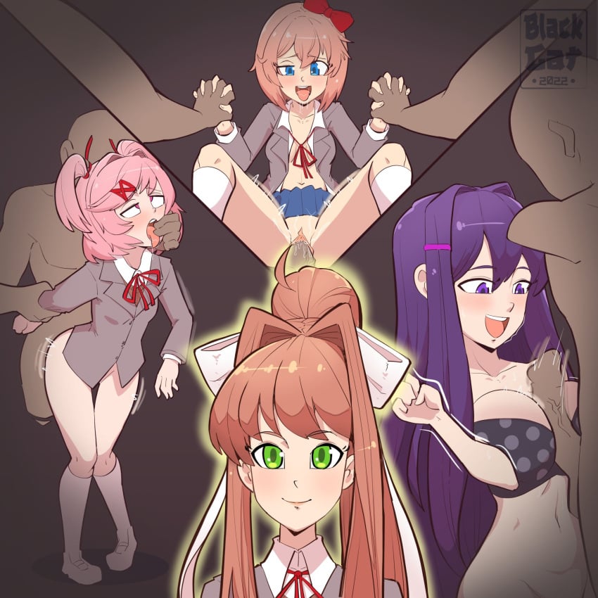 4boys 4girls ahe_gao ambiguous_penetration anon big_breasts blackcat18up blue_eyes blue_skirt boobjob bow bra brown_hair doki_doki_literature_club female fingers_in_mouth from_behind from_behind_position green_eyes handholding holding_hands holding_mouth holding_mouth_open looking_at_penis looking_at_viewer monika_(doki_doki_literature_club) multiple_girls natsuki_(doki_doki_literature_club) open_mouth orange_hair paizuri pink_eyes pink_hair ponytail purple_eyes purple_hair red_bow sayori_(doki_doki_literature_club) school_uniform skirt smile smiling smiling_at_viewer socks spotted_bra titjob tongue tongue_out uniform vagina vaginal_penetration vaginal_sex white_bow yuri_(doki_doki_literature_club)