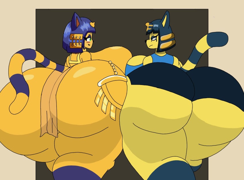 2022 animal_crossing ankha ankha_reinhart_(user3345) ankha_thompson_(user3345) anthro ass big_ass big_breasts breasts bubble_butt female huge_ass nintendo tagme thick_thighs thighs user3345 wide_hips