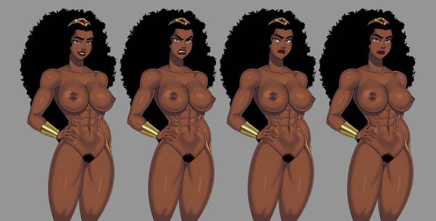 1girls amazon amazonian dark-skinned_female dark_skin dc dc_comics different_poses female female_only muscular_female naked nubia nude nudity solo sunsetriders7 wonder_woman_(series)