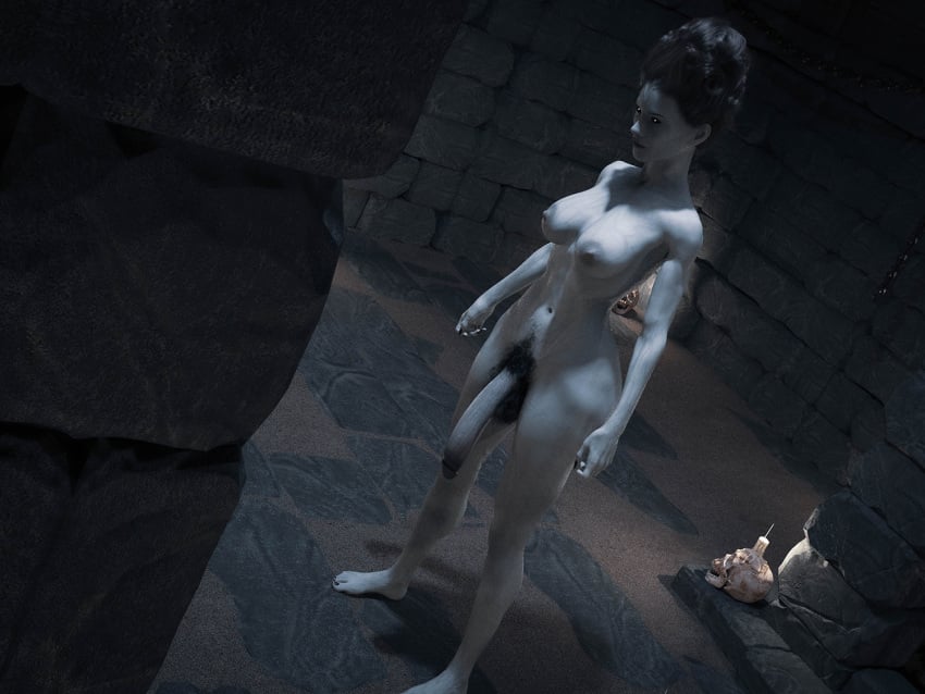 3d breasts daz_studio evil futa_only futanari ghost glowing_eyes hairy hairy_penis misuzalha3d nipples pale pale-skinned_futanari pale_skin penis pubic_hair render self_upload standing the_countess_(misuzalha3d)