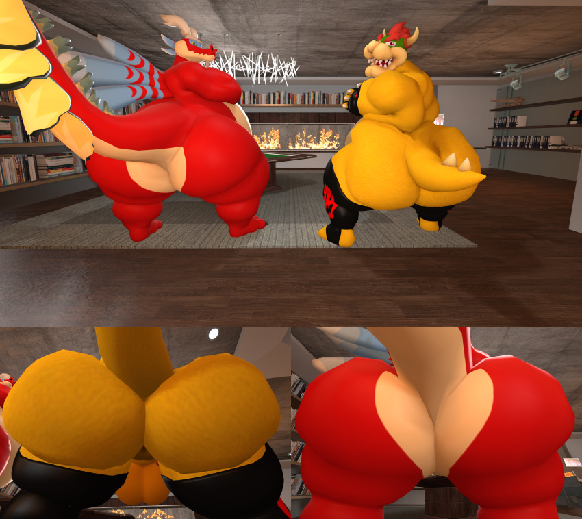 anthro anthro_only anus ass backsack balls big_butt bowser clothing dragon duo fireplace first_person_view footwear genitals gloves handwear hi_res huge_butt legwear living_room male male_only mario_(series) nintendo nude rear_view reptile scalie socks stockings tecbuttlovefa the_legend_of_zelda the_wind_waker thick_thighs turtle valoo video_games wide_hips wind_waker