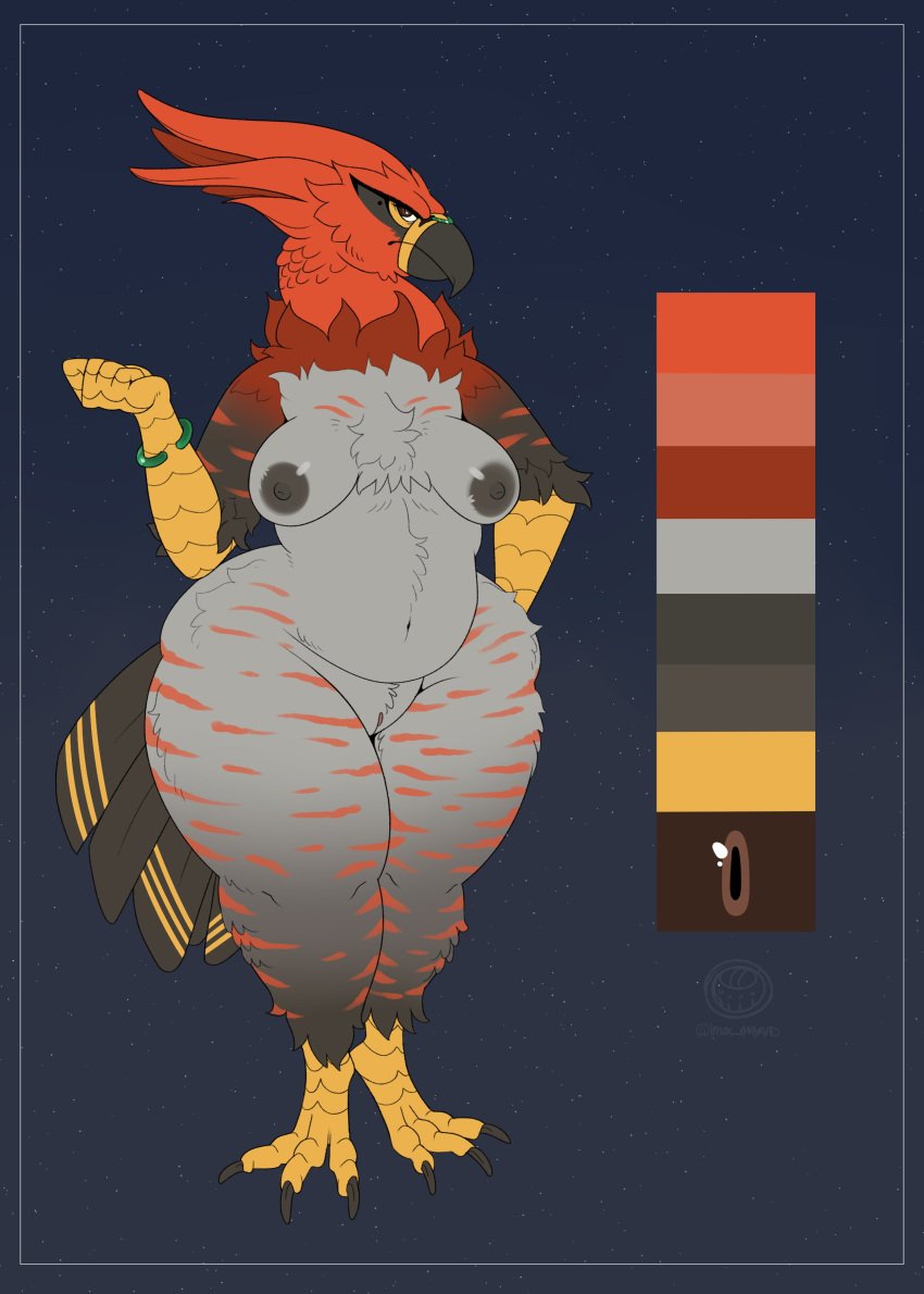 anthro big_breasts bird bracelet breasts female isolatedartest maya_(isolatedartest) pokemon pokemon_(species) tagme talonflame thick_thighs wide_hips