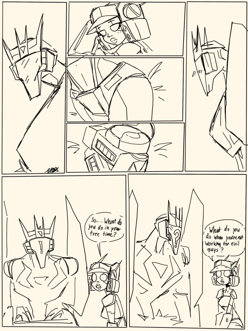 comic soundblaster soundblaster_(oc) sparkplug speech_bubble star-the-skeleton text_bubble transformers transformers_prime