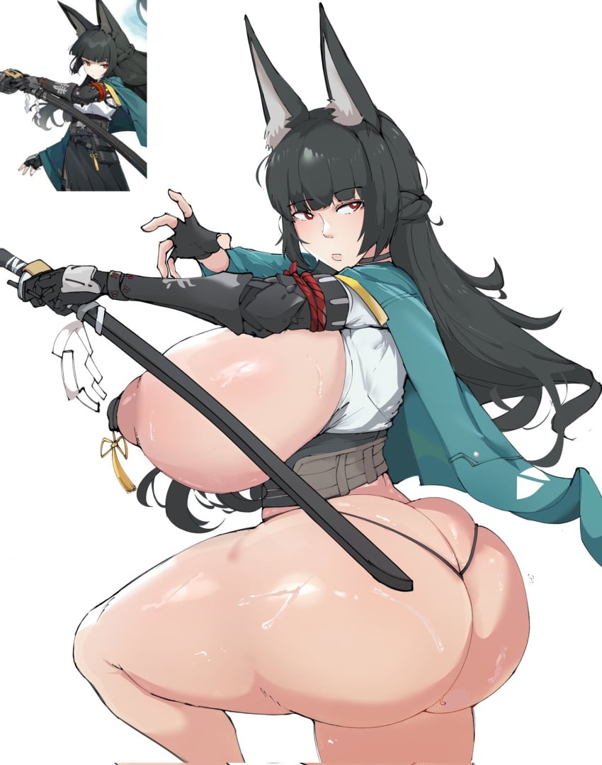 1girls animal_ears ass female female_only gigantic_breasts hoshimi_miyabi huge_ass huge_breasts kemonomimi revealing_clothes shinhyunxi solo solo_female voluptuous zenless_zone_zero