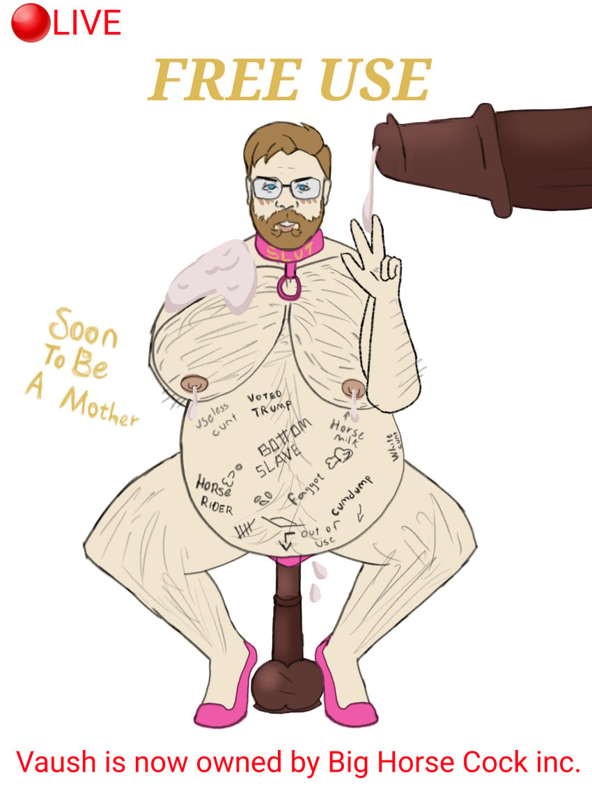 bara busty_boy cum cum_drip cum_in_ass cum_inside cum_on_body dildo_in_ass faggot free_use gay heels horsecock huge_belly huge_breasts huge_cock huge_thighs livestream male male_only peace_sign pink_thong thong vaush writing_on_body yaoi