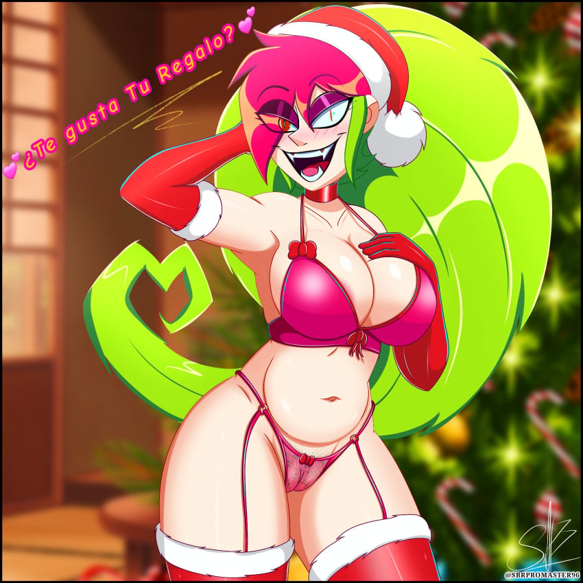 2d artist_request busty cameltoe cartoon_network christmas christmas_outfit demencia_(villainous) female female_focus female_only hourglass_figure lingerie tagme villainous wide_hips