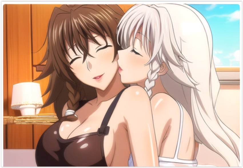 2females 2milfs 2women ai_generated grayfia_lucifuge high_school_dxd lesbian_couple lesbian_kiss lesbian_sex lovers sapphic venelana_gremory yuri yuri yuri