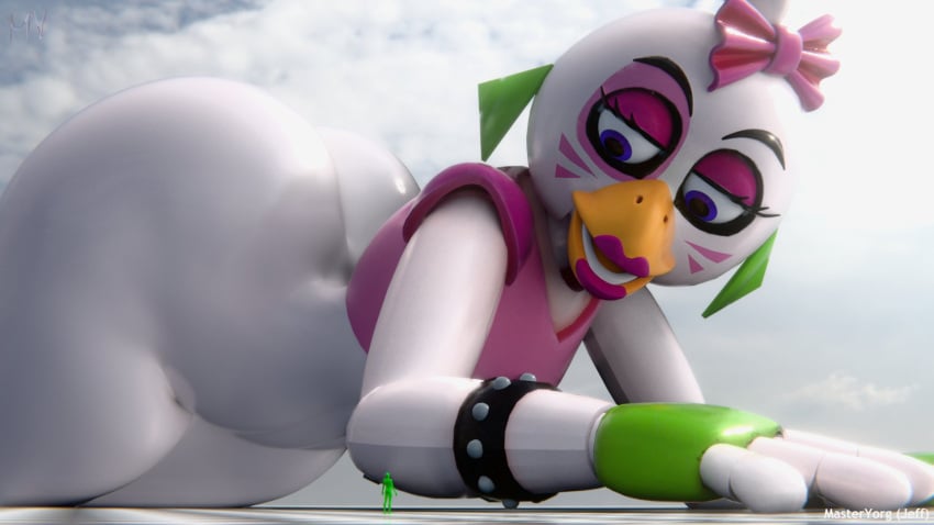 bubble_butt giantess glamrock_chica_(fnaf) masteryorg0