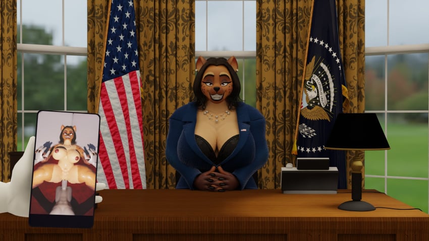 3d american_politics areolae big_breasts breasts cappeseller cleavage female furry huge_breasts hyena kamala_harris kamala_harris_(hyena) nipples notsafeforgek nude politics tagme thick_thighs violetv0ids violetvoids wide_hips