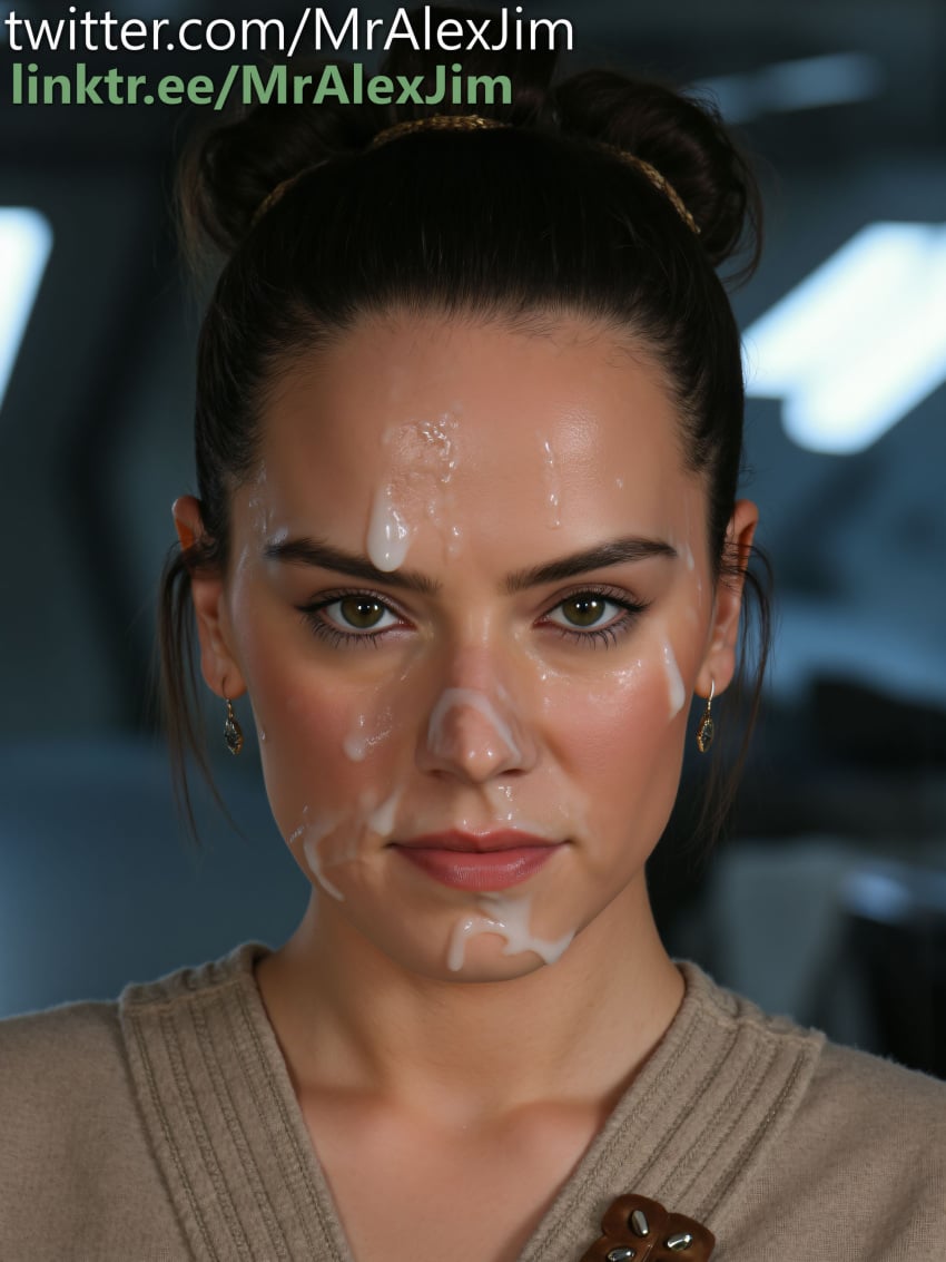 ai_generated alexjim celebrity cum cumshot daisy_ridley facial facial_cumshot female_only rey_palpatine star_wars