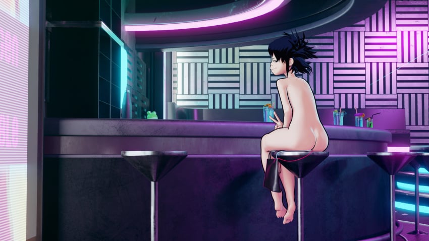 3d bar barstool casual female gorillaz hi_res human noodle_(gorillaz) pale_skin public sitting sourozowy stool tagme