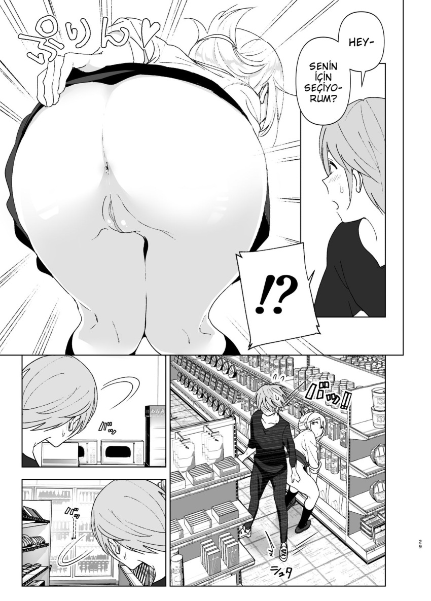 black_and_white mall original original_character original_characters shocked showing_ass showing_off turkish_text