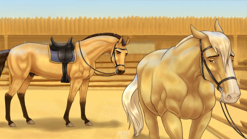 16:9 2021 animal_genitalia digital_media_(artwork) dreamworks duo equid equine esperanza_(cimarron) eyebrows female feral genitals halter hooves horse jaribka male mammal outside sheath spirit:_stallion_of_the_cimarron spirit_(cimarron) widescreen