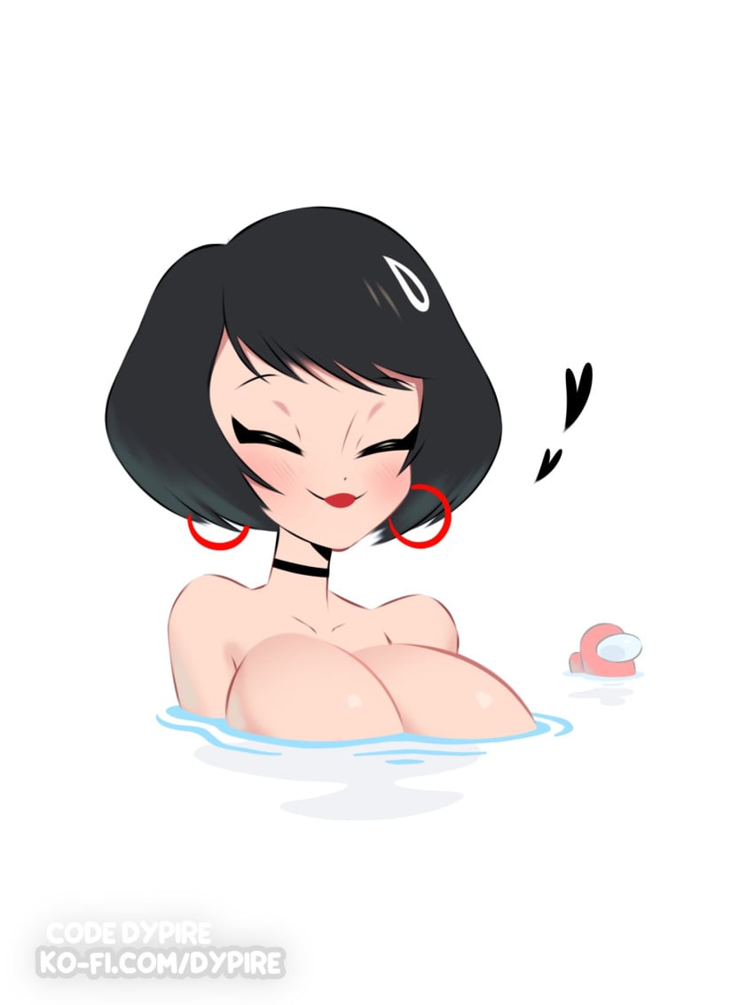 among_us among_us_red breasts cleavage dypire evie_(fortnite) fortnite water