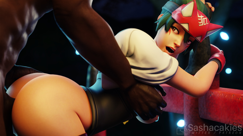 1boy 1girls 3d anal anal_sex asian_female blizzard_entertainment bottomless breast_grab breasts dark-skinned_male dark_skin female female_penetrated fox_ears from_behind hand_on_breast interracial japanese_female kiriko_(overwatch) kiriko_kamori light-skinned_female light_skin looking_back male male_penetrating_female open_mouth overwatch overwatch_2 penis sashacakies sex standing_doggy_style tagme team_overwatch vaginal_penetration vaginal_sex