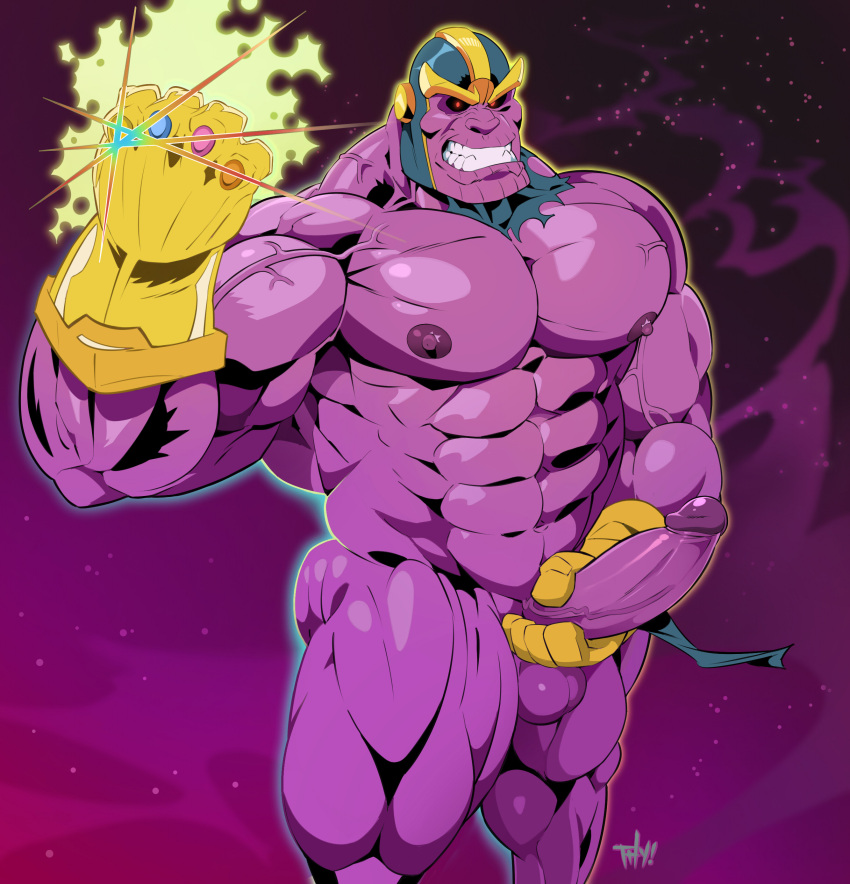 balls bara big_balls big_penis boner erection gay infinity_gauntlet male male_only marvel masturbation muscles muscular penis purple_body purple_skin solo solo_male thanos thy_carker thymilph