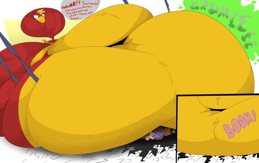 banjo_(banjo-kazooie) bbw big_breasts breasts castdraws_(artist) female furry huge_breasts immobile kazooie overweight ssbbw thick_thighs ussbbw wide_hips