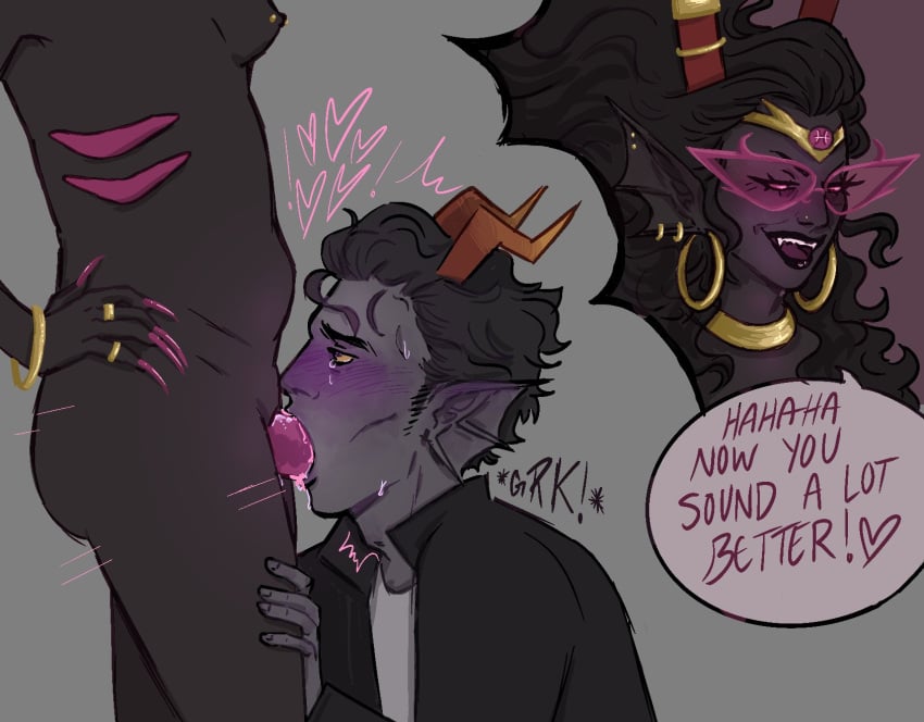 blowjob cronus_ampora female futa_on_male futanari homestuck homestuck_troll male tagme tentabulge the_condesce