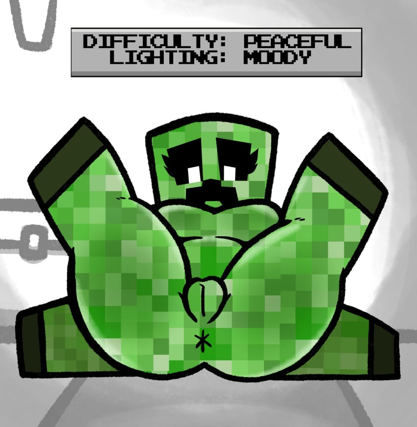 1girls big_breasts breasts creeper lewdewott minecraft pussy thick_thighs wide_hips