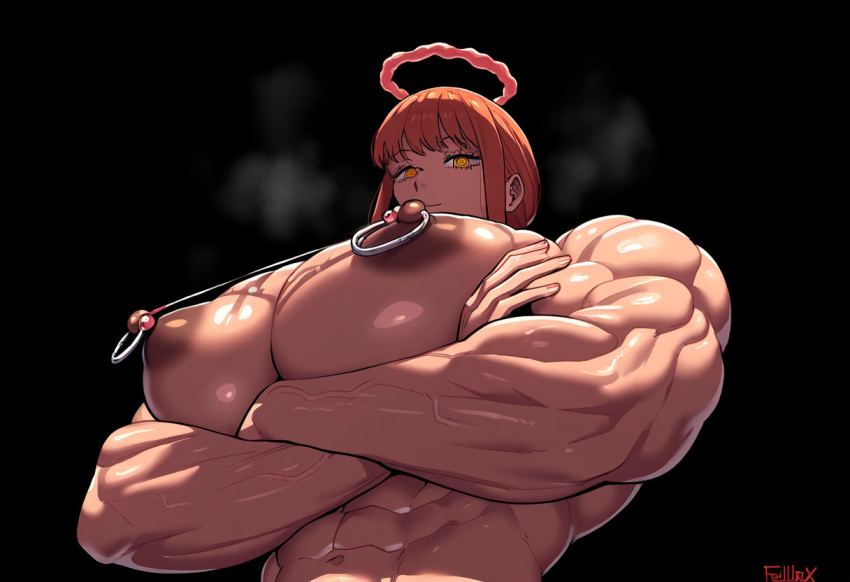 1girls abs ai_generated armpits arms_crossed biceps breasts chains chainsaw_man crossed_arms dominant dominant_female dontlao3 female female_focus female_only flexing gloopai looking_at_viewer looking_down makima_(chainsaw_man) muscle_girl muscular muscular_arms muscular_female nai_diffusion navel nipple_piercing nipples pierced_nipples piercing piercings red_hair solo solo_female solo_focus steam steamy steamy_breath vein veins veiny veiny_arms veiny_muscles yellow_eyes