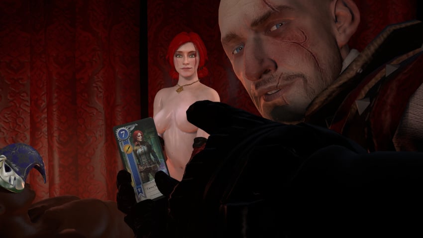 3d caleb_menge exhibitionism gwent puppetter the_witcher_(series) the_witcher_3:_wild_hunt threesome triss_merigold witch_hunter