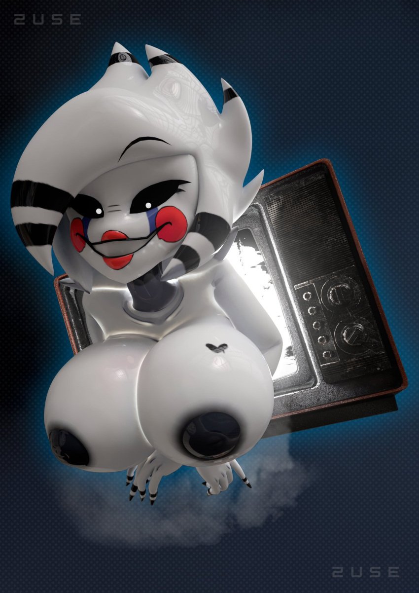 3d 3d_(artwork) artist_signature big_breasts black_areola cally3d cryptiacurves fazclaire's_nightclub five_nights_at_freddy's five_nights_at_freddy's_2 fnaf fog fredina's_nightclub heart_tattoo looking_at_viewer marie_(cally3d) marie_(cryptia) marionette_(fnaf) nude nude_female presenting presenting_breasts puppet_(cally3d) puppet_(fnaf) red_cheeks red_lipstick resting_on_arms scottgames smiling_at_viewer solo_female tagme through_screen tv white_hair white_skin zuse_(artist)