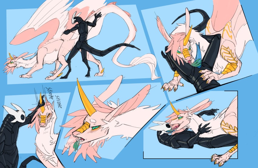 1_eye 4_fingers absurd_res ambiguous_gender ambiguous_penetration arthropod black_body blue_eyes blue_penis blush breath digitigrade dominant dominant_female dragon duo exoskeleton extreme_french_kiss feathered_wings feathers female feral feral_penetrated figment_creature fingers french_kissing fur furred_dragon furred_scalie genitals green_eyes green_tongue hair hi_res horn horn_fetish horn_play horn_sex hornjob humanoid humanoid_on_feral humanoid_penetrating humanoid_penetrating_feral kissing long_tail lumen_(lumen_fox) lumen_fox mythological_creature mythological_scalie mythology panting paws penetration penis pink_body pink_fur pink_hair pink_lemonade_(strawberryoverlord) scalie segmented_body sex tail tongue wings zoophilia