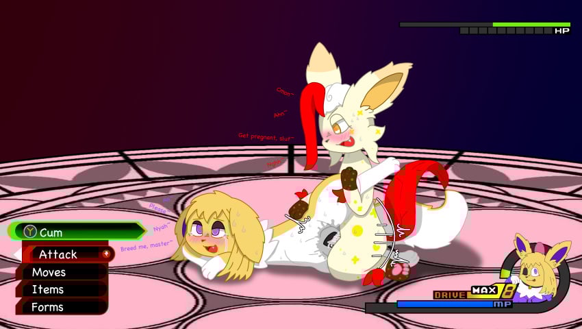 2026 absurd_res animal_genitalia animal_vulva blush bodily_fluids canid canine_genitalia canine_vulva cum cum_in_vagina cum_inside digital_media_(artwork) duo eeveelution female feral fur generation_1_pokemon generation_4_pokemon genital_fluids genitals heart_eyes heart_symbol hi_res jolteon leafeon leaking_cum leg_glider_position lying male male/female mammal meowingjolty621 nintendo on_side penetration pokemon pokemon_(species) raised_leg sex user_interface vaginal_penetration yellow_body yellow_fur