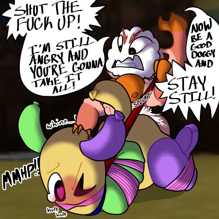 abs angry animate_inanimate arms_tied arms_tied_behind_back balloon balloon_animal balloon_creature bigger_penetrated blue_collar blush bondage buff claws collar crying cum cum_inside dandy's_world dialogue digital_media_(artwork) dubious_consent duo duo_male english english_dialogue english_text gag gagged gagged_male gay heart_in_eye hearts_in_eyes indoors larger_penetrated laying_down laying_on_stomach lead leash looey_(dandy's_world) lying lying_on_stomach m/m male male/male male_duo male_nipples male_on_male male_only muscular muscular_male nipples no-human no_human no_humans no_visible_genitalia non-human non-human_only on_stomach one_eye_closed one_eye_open only_male orange_body pecs penetration petplay pink_rope png pulling_leash questionable_consent randomperson7618 red_leash roblox roblox_game rope rope_gag rough_sex semen sex shouting shrimp shrimpo_(dandy's_world) size_difference smaller_dominant smaller_penetrating smaller_penetrating_bigger tail tear tearing_up tied_up tied_up_male white_face yelling yellow_body