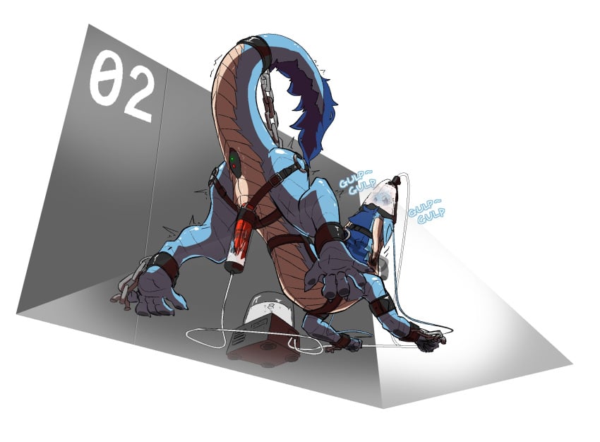 2025 2_horns 5_toes accessory anal anal_sex belt blue_body blue_mane bodily_fluids bondage bound breath chained chained_to_floor chains claws cum cum_container cum_in_mouth cum_inside digital_drawing_(artwork) digital_media_(artwork) dragon drinking drinking_cum drinking_own_cum english_text feet feral furgonomics gagaga_ram genital_fluids genitals hi_res horn korean_description long_penis long_tail low-angle_view male mane mythological_creature mythological_scalie mythology object_in_ass panting penetration penile penis penis_milking penis_milking_machine restrained scales scalie sex_toy sex_toy_in_ass sex_toy_insertion shaded shaking solo sound_effects swallowing tail tail_accessory tail_anus text toes ventral_scales vibrator vibrator_in_ass wingless_dragon worm's-eye_view
