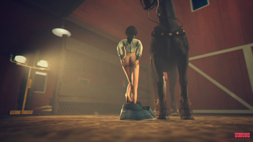 3d ass bioshock bioshock_infinite dat_ass elizabeth_comstock female horse interspecies presenting_hindquarters soloid source_filmmaker zoophilia