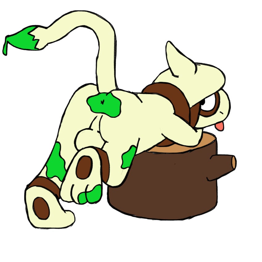 2022 3_toes anus ass balls digital_media_(artwork) feet fur furry furry_only generation_2_pokemon genitals hi_res looking_back male male_only mammal nintendo nude penis pokemon pokemon_(species) secretsableye smeargle solo tail toes tongue tongue_out tree_stump video_games