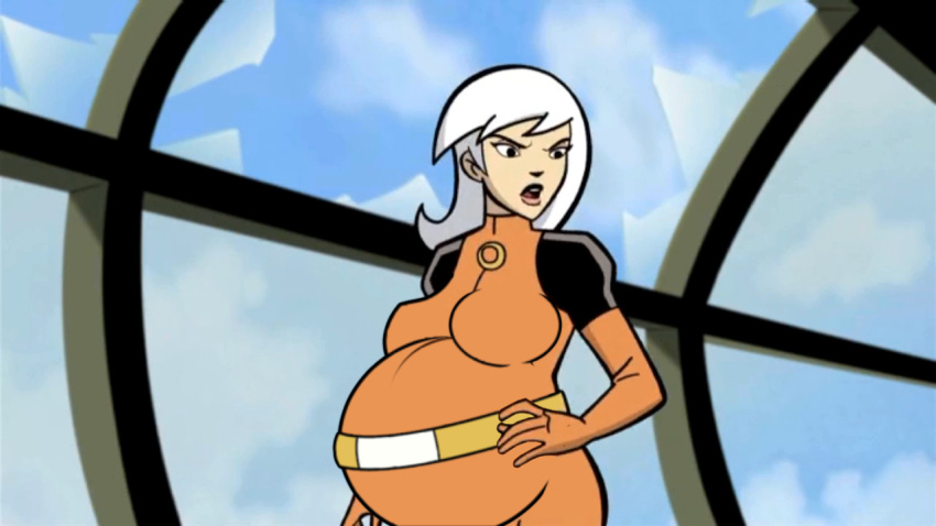 1girls belly big_belly big_breasts breasts drew_saturday edit female mature_female milf morphtothetop mother pregnant screenshot_edit the_secret_saturdays white_hair