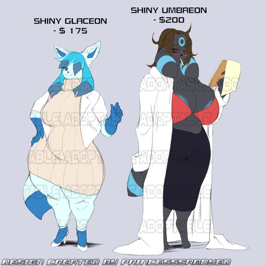 big_breasts breasts eeveelution female glaceon pokémon_(species) pokemon pokemon_(species) princesssamoyed tagme umbreon