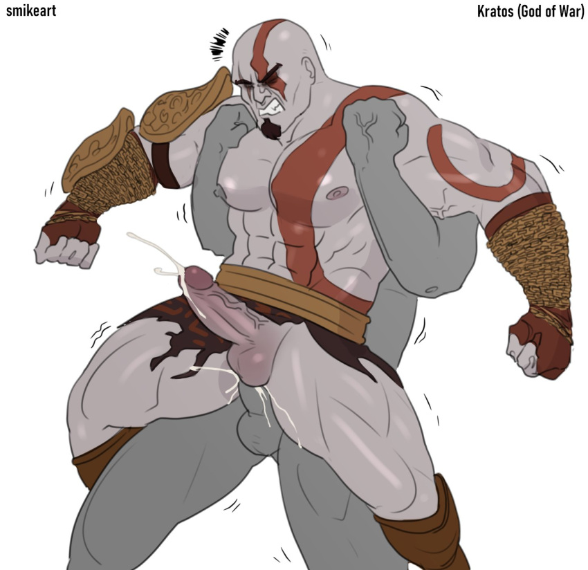 anal anal_sex anon balls bara beard body_markings boner creampie cum cum_in_ass erection facial_hair gay god_of_war grey_skin kratos male male_only muscles muscular orgasm penis questionable_consent sex smikeart tattoo