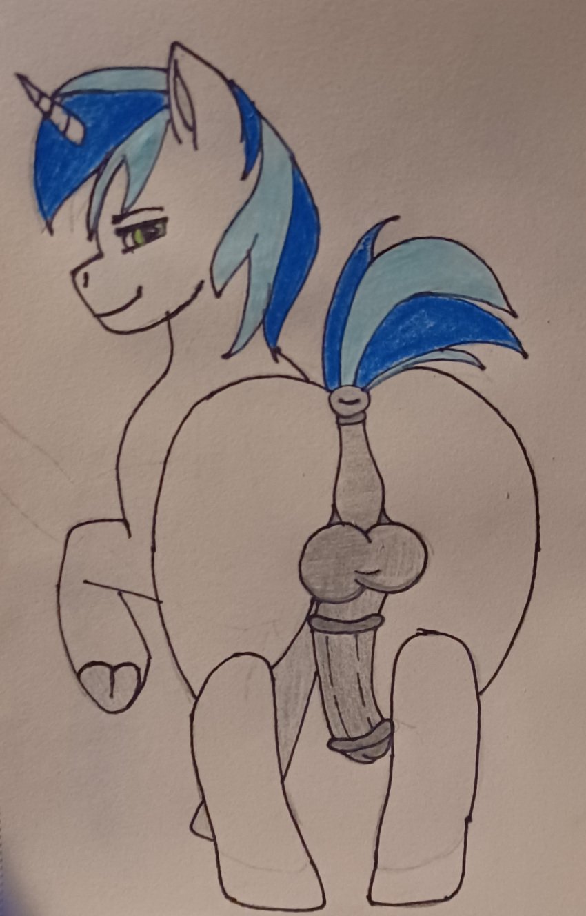 absurd_res artist_dragonmasterdm6 equid equine erection fan_character feral genitals hasbro heart hi_res horse male male/male mammal my_little_pony penis pony solo steel