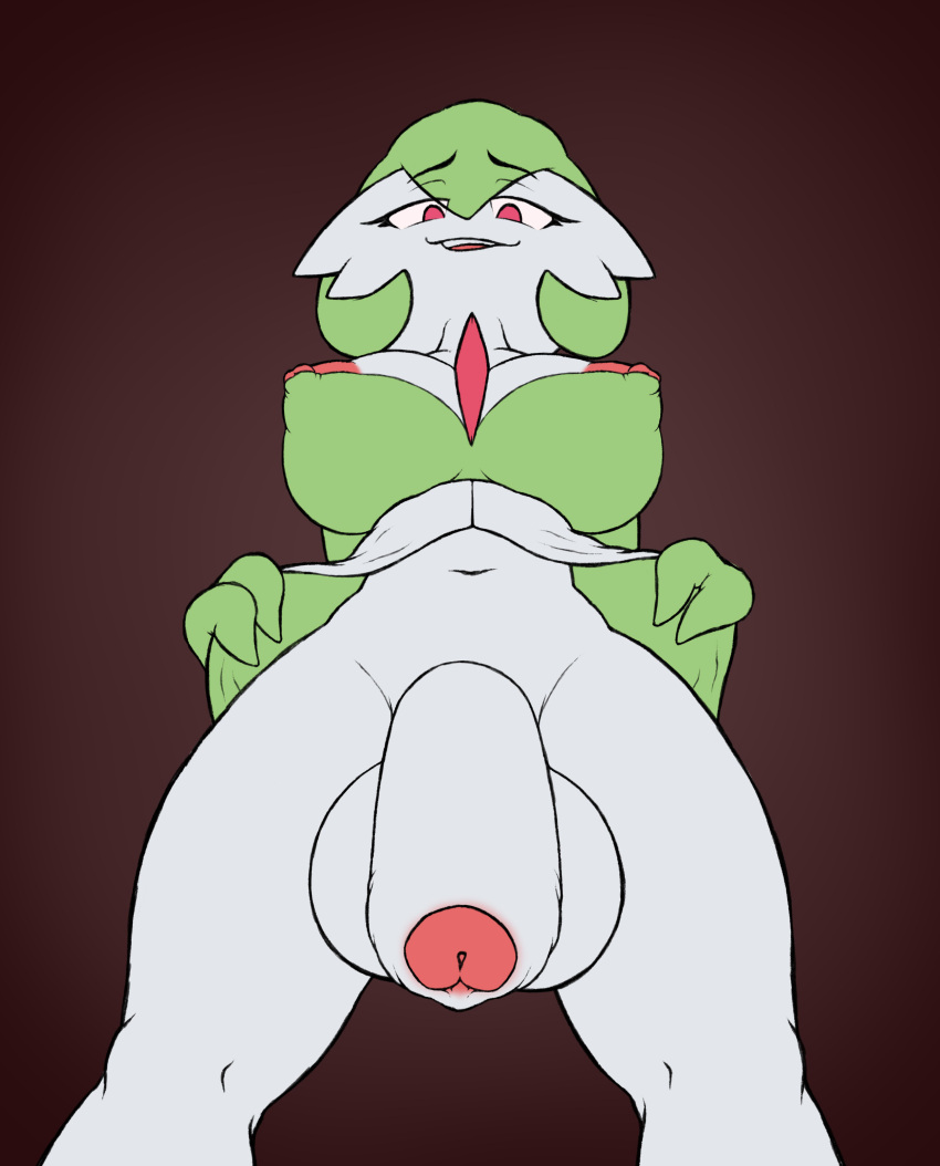 1futa absurd_res balls big_balls big_breasts big_penis bottomless breasts clothed clothing flaccid foreskin futa_only futanari gardevoir generation_3_pokemon genitals gynomorph hi_res humanoid humanoid_penis intersex low-angle_view nintendo oliversart partially_clothed partially_retracted_foreskin penis pokemon pokemon_(series) pokemon_(species) presenting solo standing uncut video_games