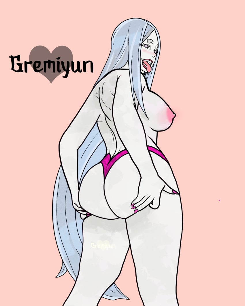 ahe_gao ass big_ass breasts female female_only g-string gilf goddess gremiyun highleg highleg_panties horny horny_female huge_ass long_hair makeup milf nail_polish naruto naruto_(series) naruto_shippuden no_bra offering offering_to_viewer open_mouth otsutsuki_kaguya panties presenting presenting_ass presenting_hindquarters sideboob solo solo_focus tongue tongue_out topless underwear very_long_hair white_hair white_skin