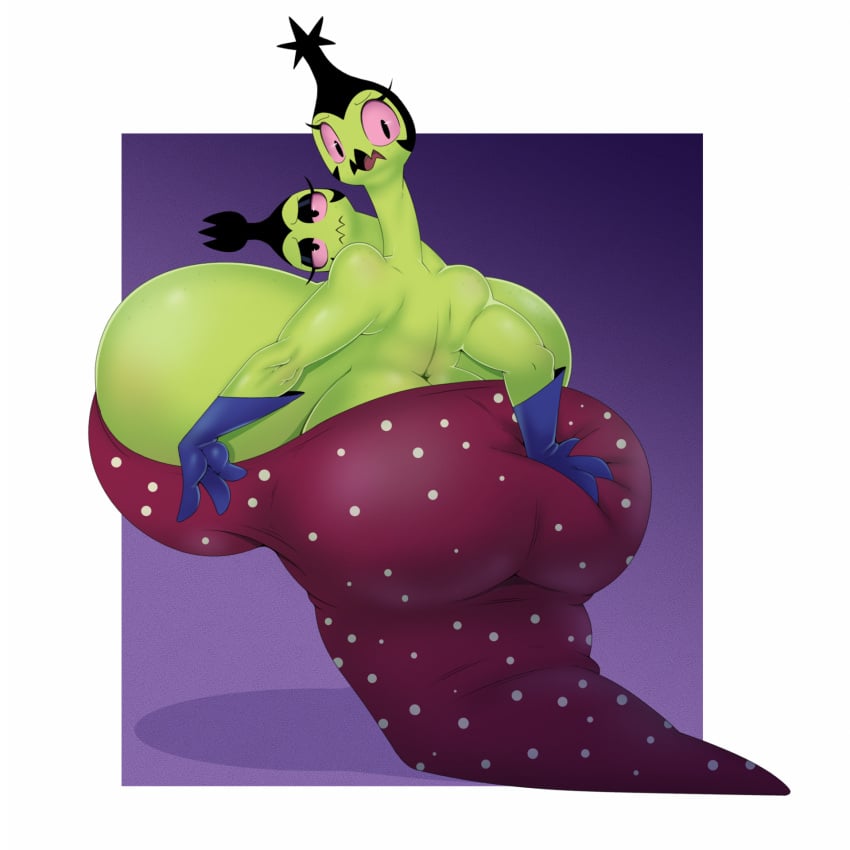 2_heads 3_fingers 3_toes alien ass ass back_boob beehive_(hairstyle) big_breasts big_butt black_eyes black_hair breasts clothed clothing curvy_figure dress eyelashes female fingers fiosa_(kid_cosmic) frostbiteboi gloves green_body green_skin hair handwear hi_res huge_breasts huge_butt humanoid hyper hyper_breasts kid_cosmic_(series) looking_at_viewer multi_head open_mouth overweight overweight_female pink_eyes pink_sclera rear_view sbshouseofpancakes side_boob slightly_chubby solo thick_thighs wide_hips