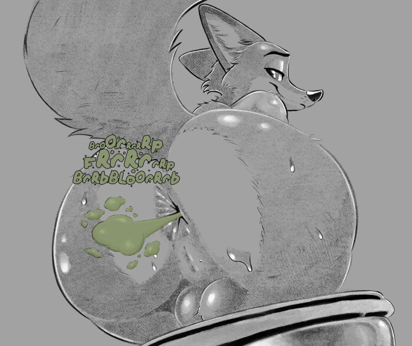 anthro anus ass balls bedroom_eyes bodily_fluids butt_focus canid canine disney dodgesthehusky fart fart_cloud fart_fetish fox genitals looking_at_viewer looking_down looking_down_at_viewer male mammal musk narrowed_eyes nick_wilde nude presenting presenting_anus raised_tail seductive solo sweat sweaty_butt tail zootopia