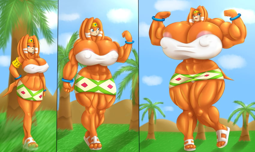 2016 absurd_res anthro areola big_breasts big_muscles breasts cleavage clothed clothing echidna erect_nipples female footwear hi_res huge_breasts huge_muscles hyper hyper_breasts hyper_muscles hyperstorm_h mammal marauder6272 monotreme muscular muscular_anthro muscular_female nipple_outline nipples sandals sega solo sonic_(series) sonic_adventure sonic_the_hedgehog_(series) tikal_the_echidna