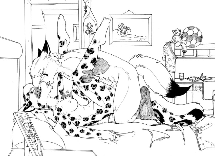 anthro bed bussaca canine feline female fox fur furry leopard male nude sex straight