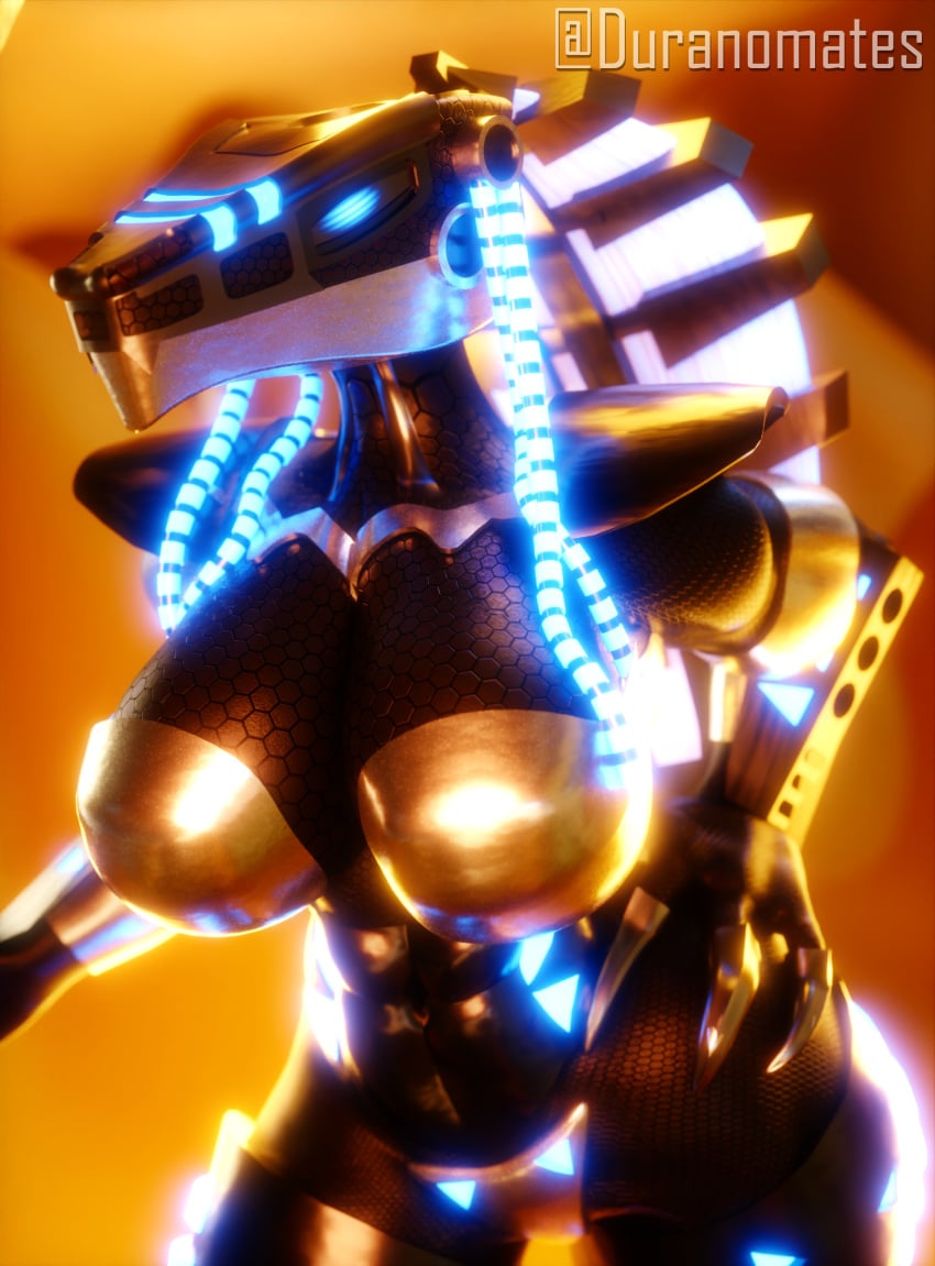 1girls 2023 3d armor big_breasts bionicle black_body blender blue_eyes breasts cleavage duranomates female female_only glowing_eyes hand_on_hip humanoid reptile_humanoid robot robot_girl roodaka scalie solo solo_female synthetic thick_thighs voluptuous wide_hips