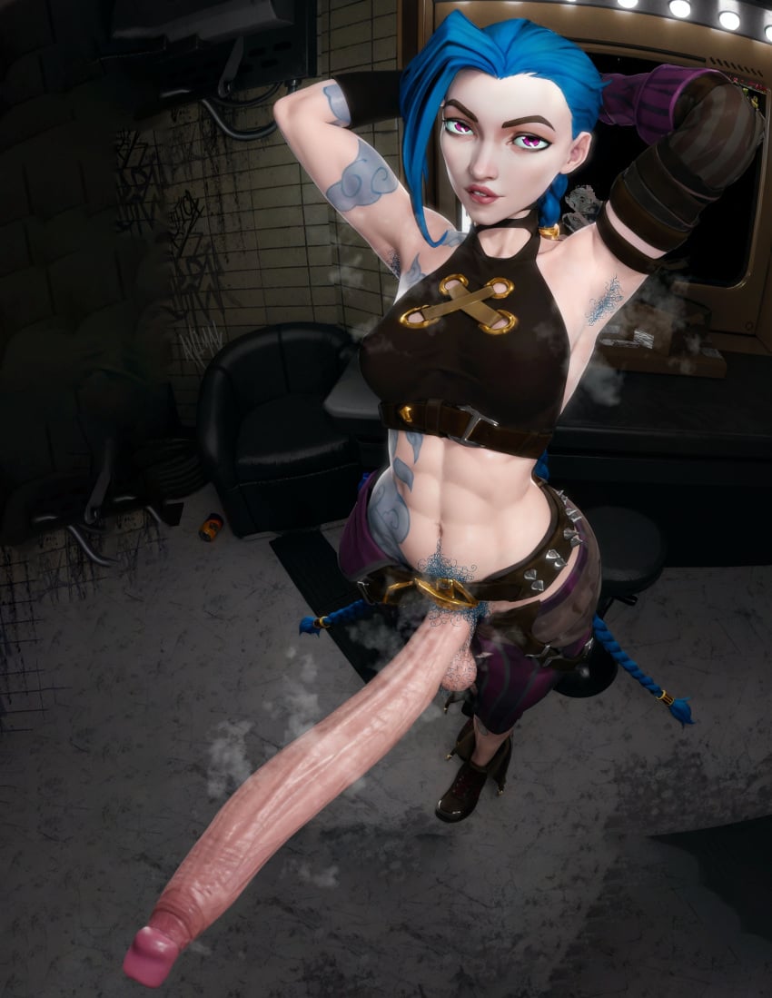 1futa 3d armpit_hair blue_hair futa_only futanari hyper_penis jinx_(league_of_legends) large_cock league_of_legends:_wild_rift long_penis musk musk_clouds pubic_hair smell tagme third-party_edit visible_stench zzzxxxccc